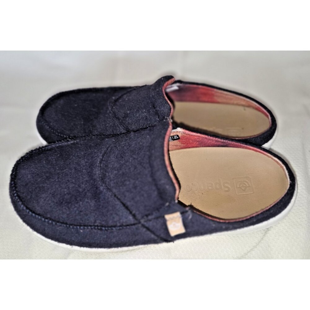 Spenco Siesta Urban Woolie Slide Slippers Navy Wool Slip On Orthotic Womens 9